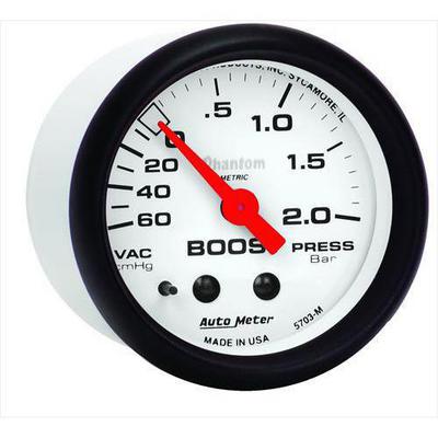 Auto Meter Phantom Mechanical Metric Unit (Centimeter Mercury and Bar) Boost/Vacuum Gauge - 5703-M